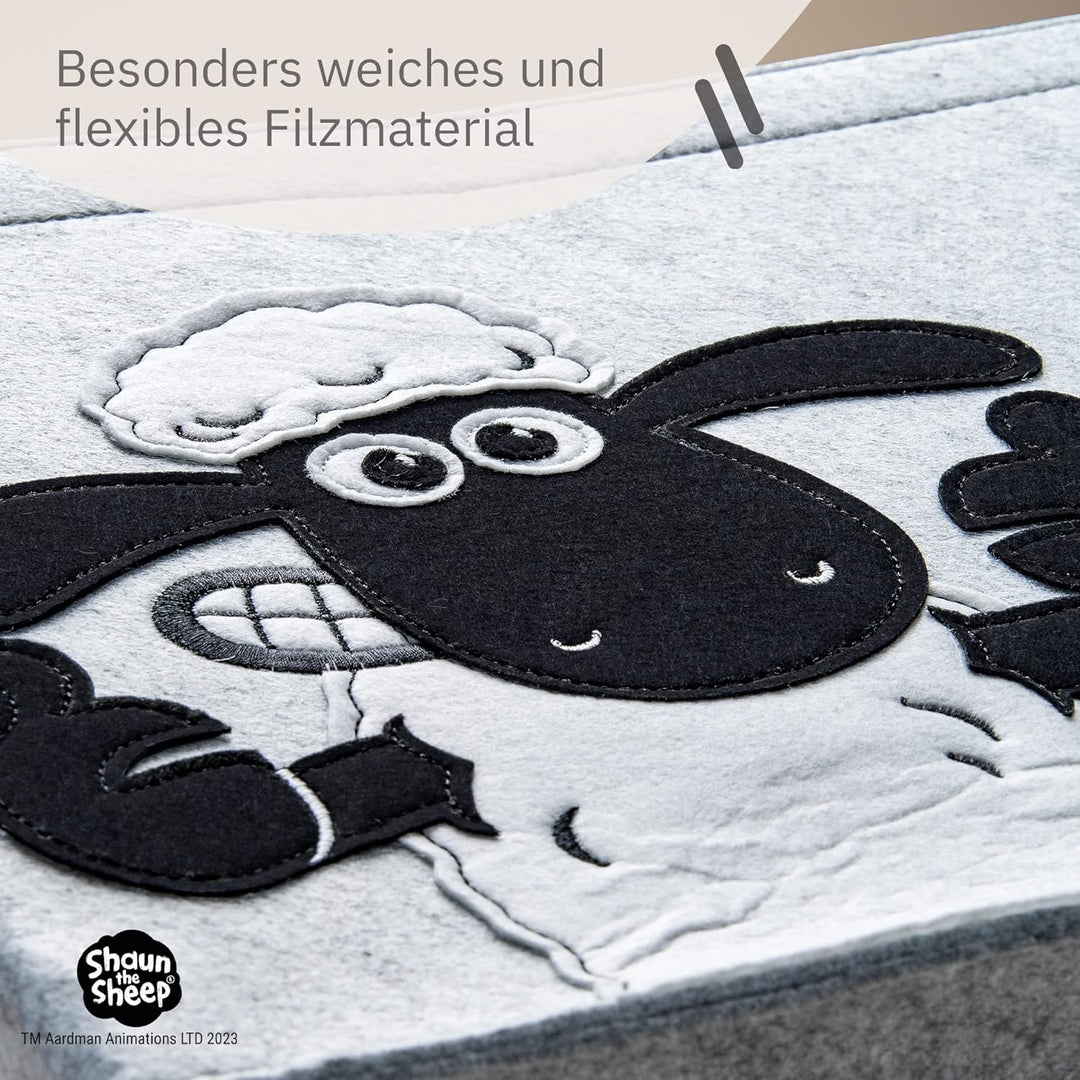 meets Shaun das Schaf Aufbewahrungsbox für Kinder – Filz-Box mit dem kultigen Schaf zum Verstauen vo