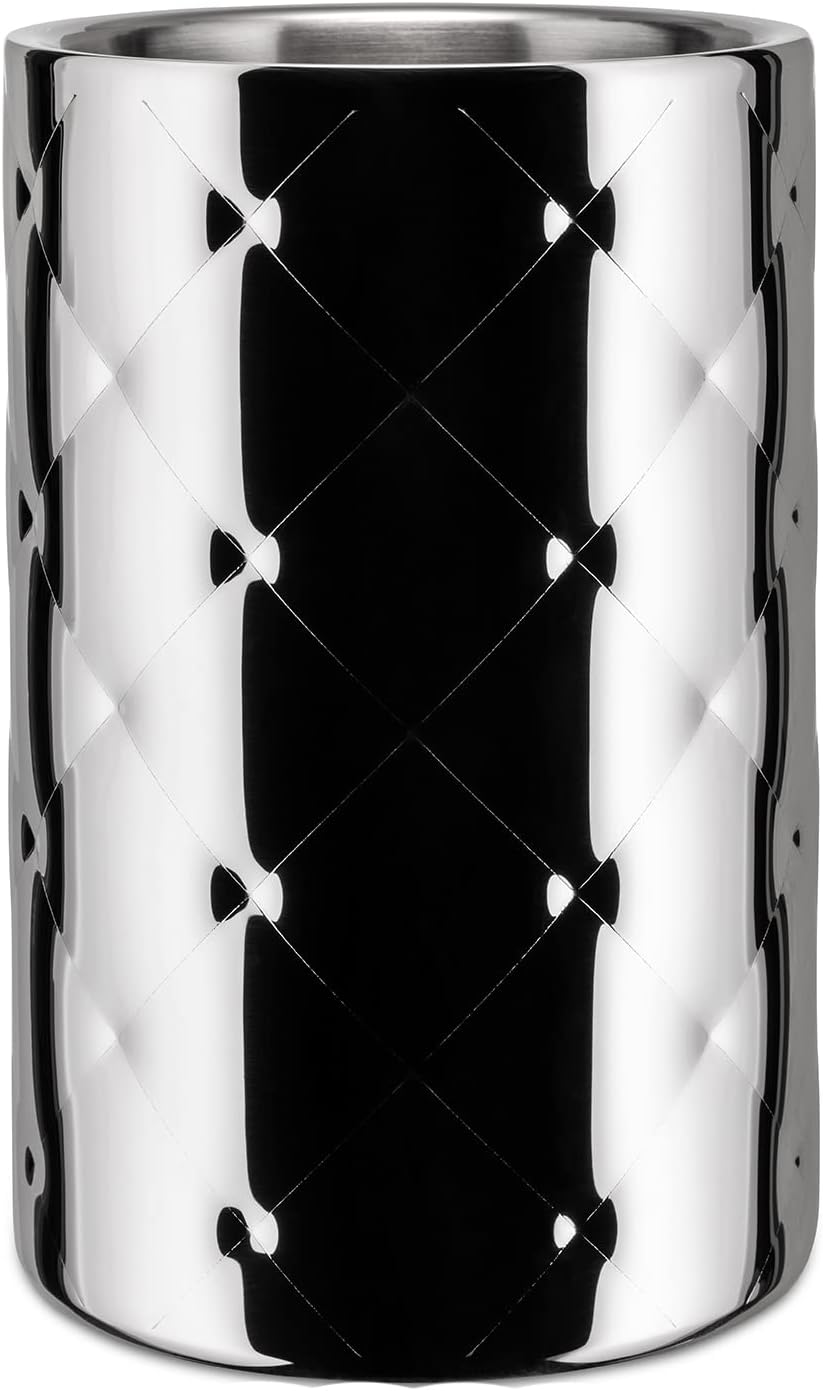 Alessi Mateglacé MSA11 Design Vakuum Flaschenkühler aus Edelstahl, 5 x 14 x 17 cm