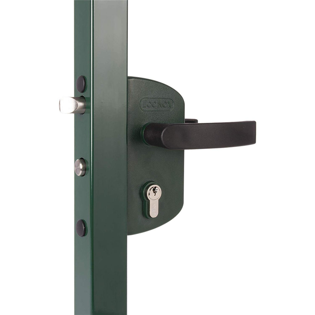 LOCINOX LAKZ4040P1L7040VCAP Gittertorschloss LAKZ4040 P1L, für 40 mm Vierkantrohr, Aluminium RAL7040
