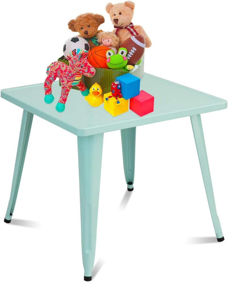 RELAX4LIFE 1 x Kindertisch aus Stahl, 150 kg belastbar, Kinderspieltisch quadratisch, Spieltisch für