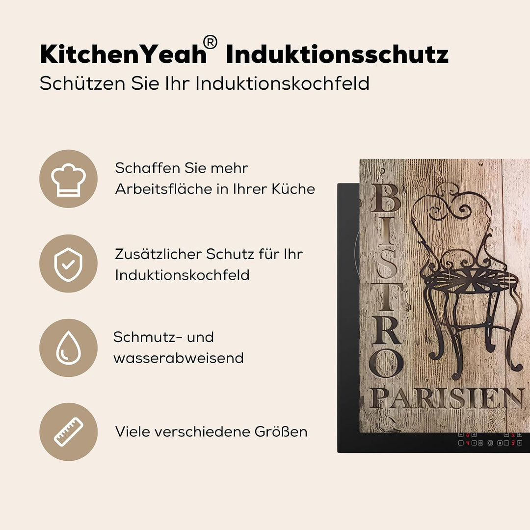 KitchenYeah© Herdabdeckplatte Einteilig Abdeckplatten Cerankochfeld Cafe 52L x 70B cm, Cafe 52L x 70