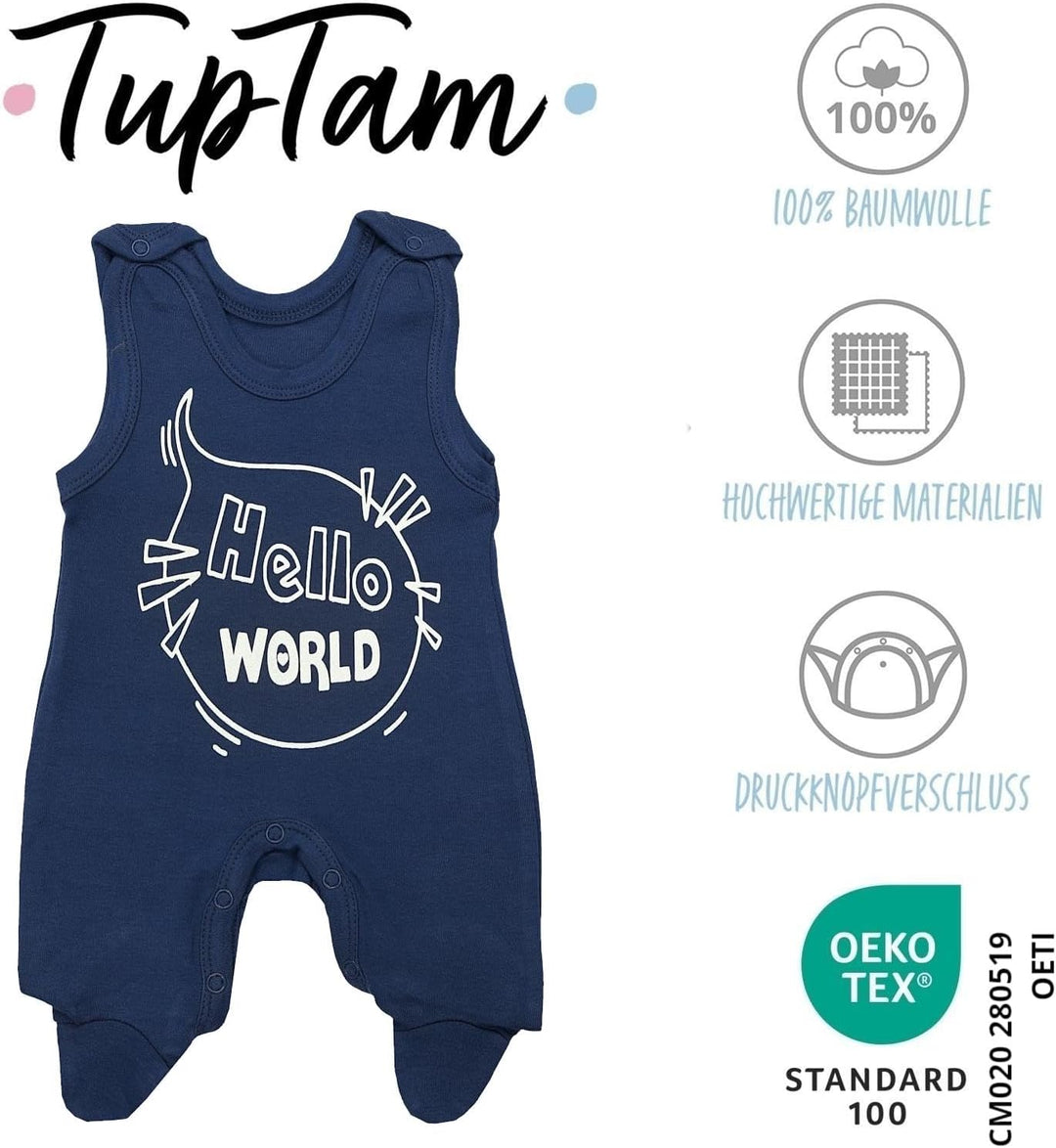 TupTam Baby Unisex Strampler mit Aufdruck Spruch 5er Pack 50 Junge, 50 Junge