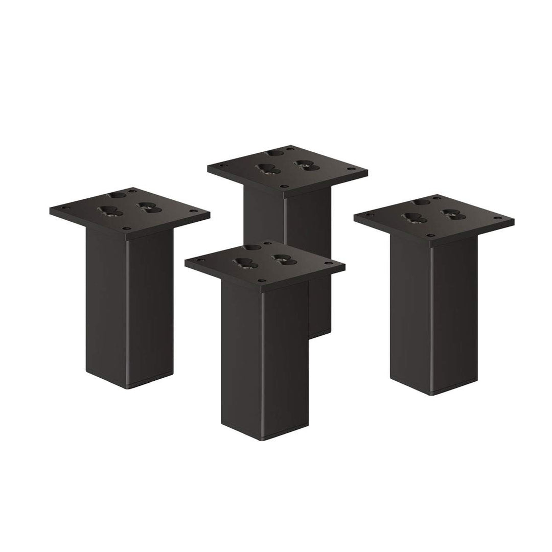 Sossai Exklusiv Möbelfüsse E4MF, 4er Set, Höhe: 200 mm, Schwarz, aus Aluminium 45 x 45 mm Vierkantpr