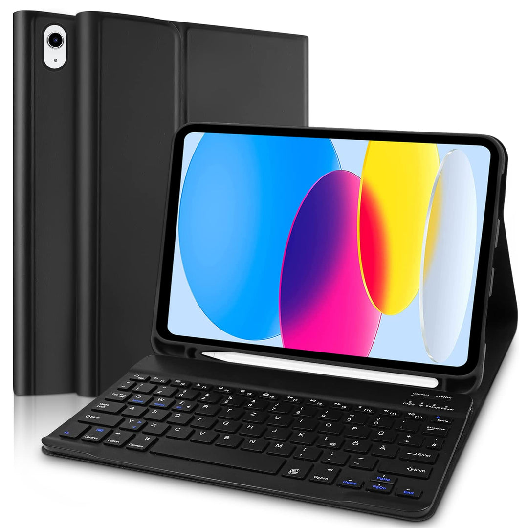iPad 10 Generation Tastatur Hülle, Hülle mit Tastatur für iPad 10th Gen 2022 10.9 Zoll, QWERTZ Layou