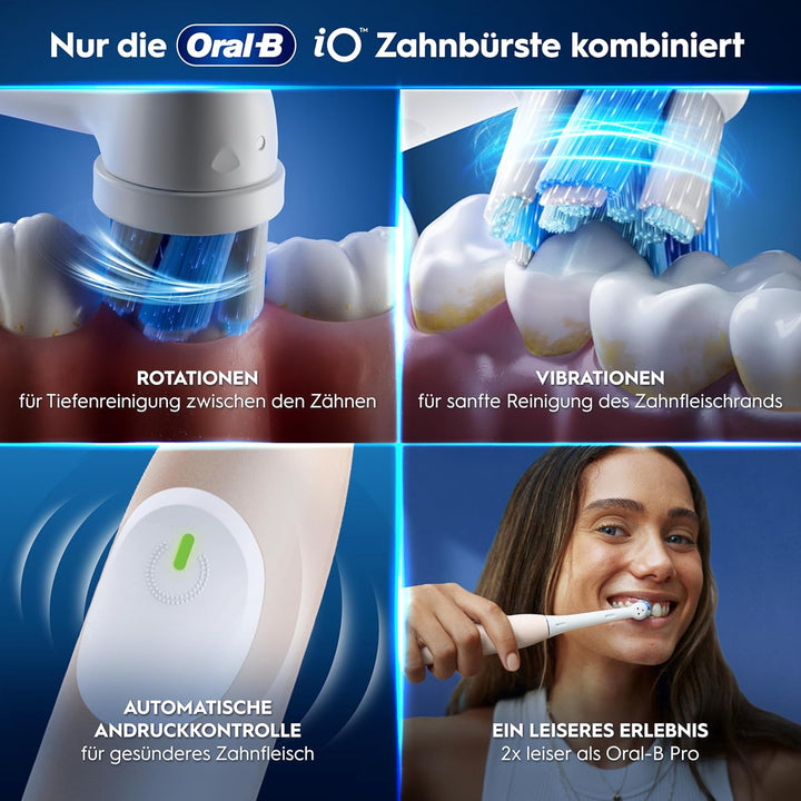 Oral-B iO Series 2 Elektrische Zahnbürste Rosa PLUS Original Oral-B iO Sanfte Reinigung Aufsteckbürs