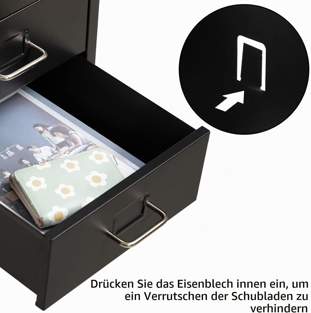 HollyHOME Mobiler Aktenschrank mit 6 Schubladen, rollender Aktenorganisator, Aufbewahrungsschrank au