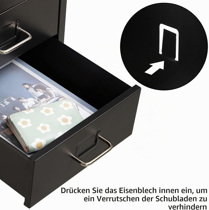 HollyHOME Mobiler Aktenschrank mit 6 Schubladen, rollender Aktenorganisator, Aufbewahrungsschrank au