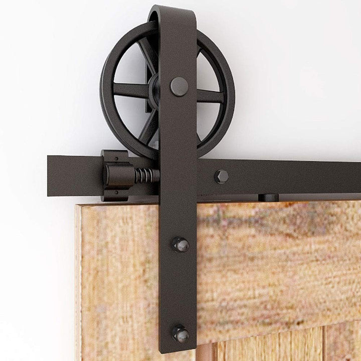 CCJH 200CM (6.6FT) Schiebetürbeschlag Set Schiebetürsystem Laufschiene für Schiebetür Hängeschiene f
