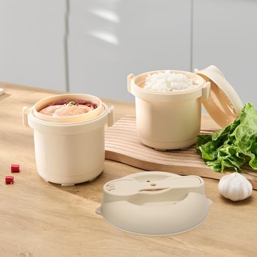 Irishom Microwave Rice Cooker Makes, Mini Reiskocher für Sushi Reis, Mikrowellen Reiskocher mit Deck