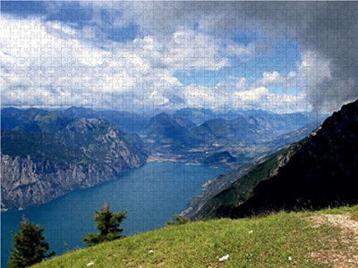 CALVENDO Puzzle Blick vom Monte Baldo auf Riva del Garda 1000 Teile Lege-Grösse 64 x 48 cm Foto-Puzz