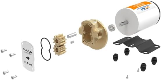 LIGHTEU®, SEAFLO 12V Zahnradpumpe für Öltransfer - 3,2 GPM, 12LPM, 3/8" FNPT Anschlüsse, Kupferrad,