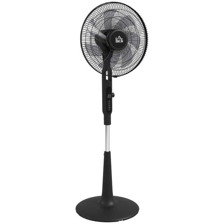 HOMCOM Standventilator leise mit Fernbedienung, LED-Anzeige, Höhenverstellbar Ventilator mit 3 Modi,