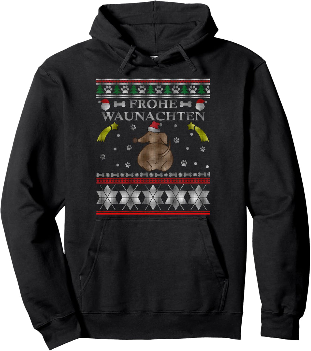 Woofmas lustiges Ugly Christmas Outfit Frohe Waunachten Pullover Hoodie