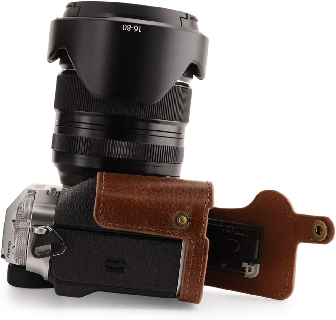 MegaGear MG1924 Ever Ready Kameratasche aus Echtleder, für Fujifilm X-T4, Braun, Braun