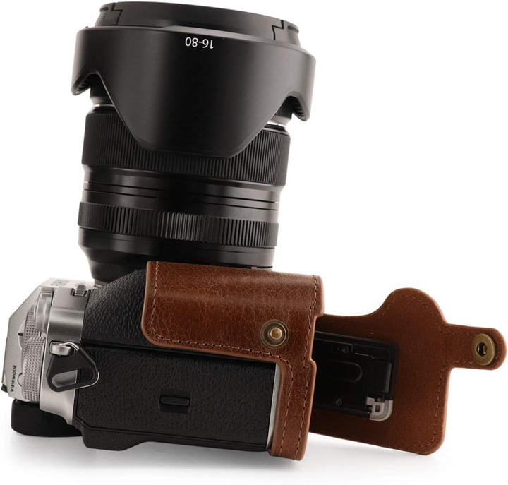 MegaGear MG1924 Ever Ready Kameratasche aus Echtleder, für Fujifilm X-T4, Braun, Braun