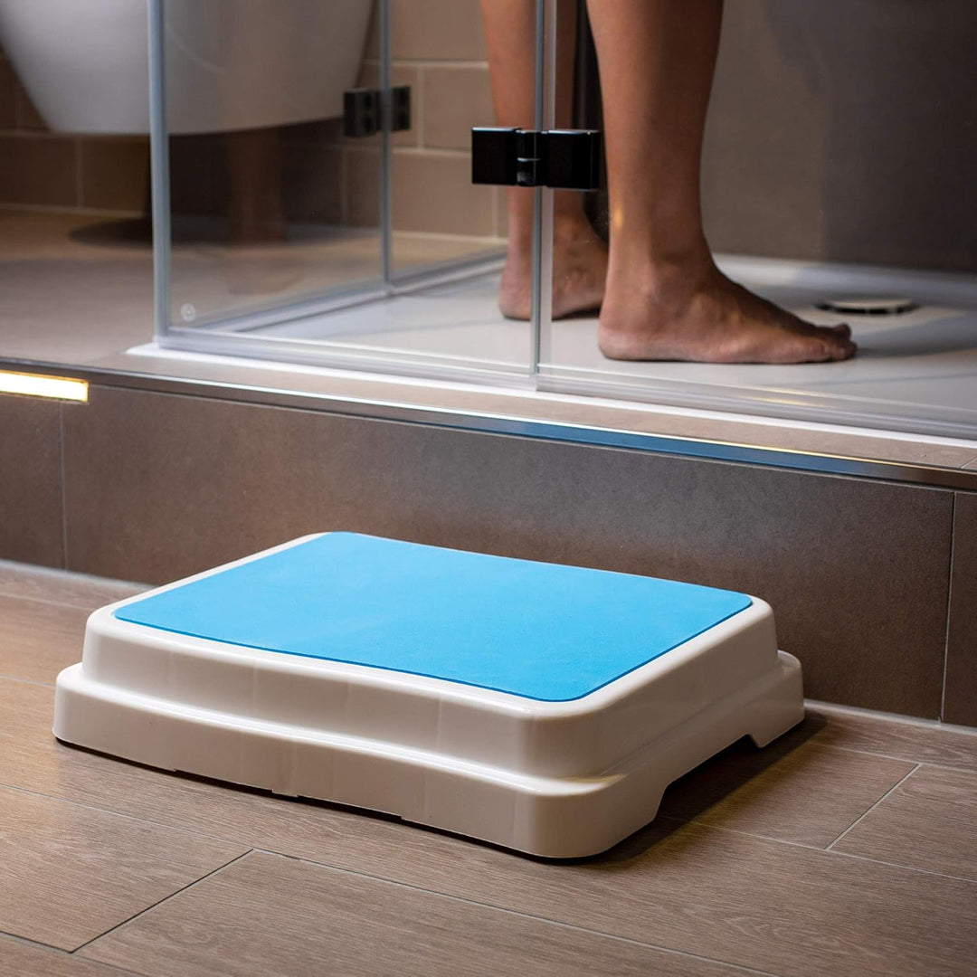 UPP 10 cm Badezimmer-Stufe stapelbar &amp; erweiterbar | Belastbar bis 189 kg | Tritthocker für Senioren