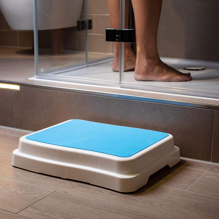 UPP 10 cm Badezimmer-Stufe stapelbar &amp; erweiterbar | Belastbar bis 189 kg | Tritthocker für Senioren