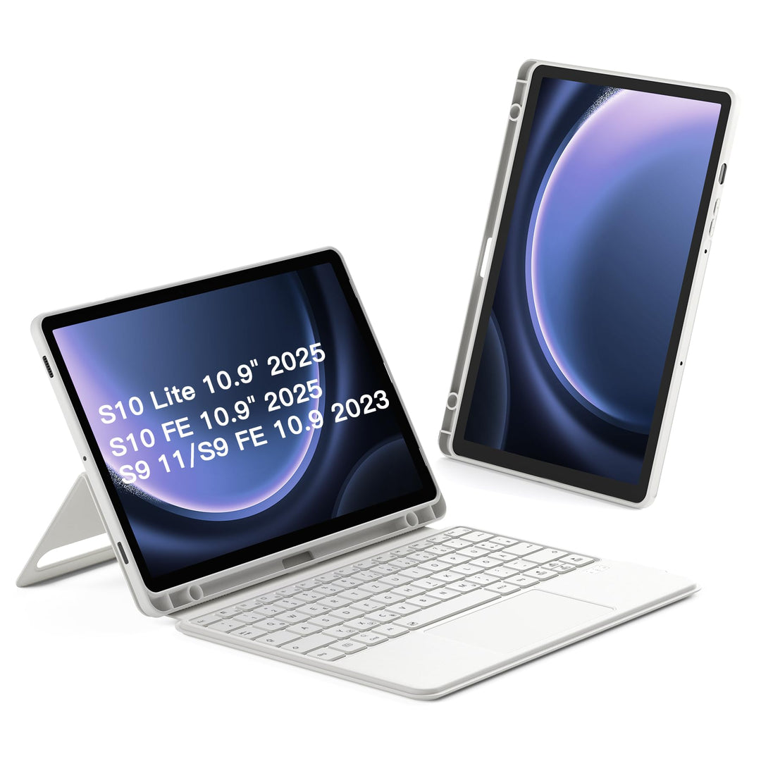 Inateck Hülle mit Tastatur für Samsung Galaxy Tab S10 FE/S9 FE/S9,Tastatur für Tablet Hoch-/Querform