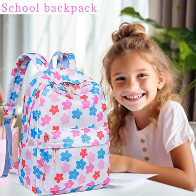 LOIDOU Rucksack für Teenager Mädchen Bookbags Kinderrucksack Kinder Schulrucksack mit Lunchpaket Fed