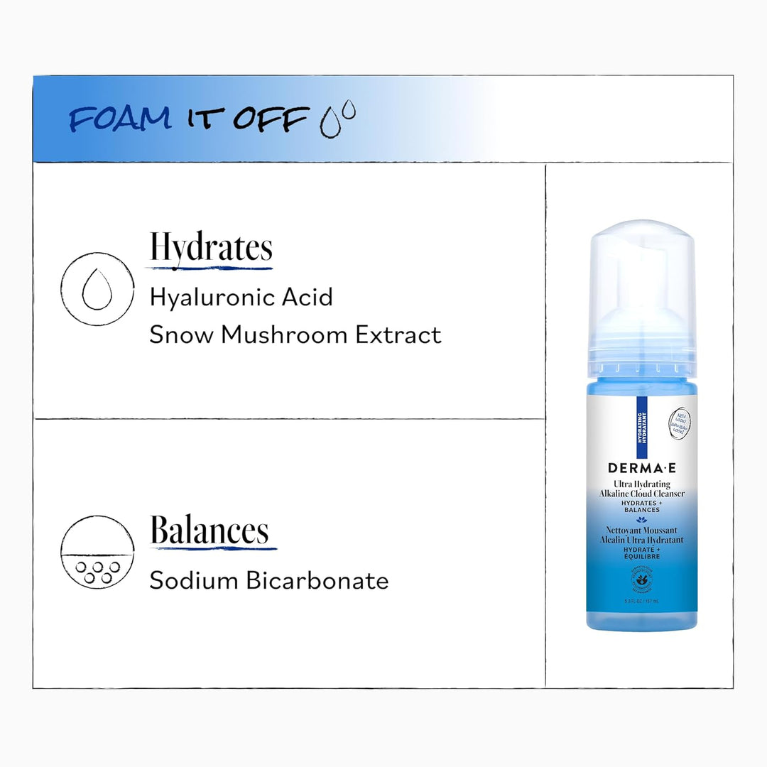 DERMA E Hydrating Alkaline Cloud Cleanser 157ml