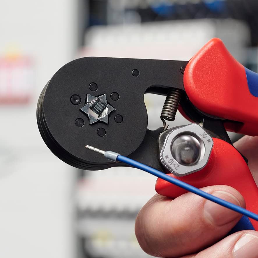 Knipex Selbsteinstellende Crimpzange für Aderendhülsen mit Seiteneinführung (0,08 - 10mm²) brüniert,