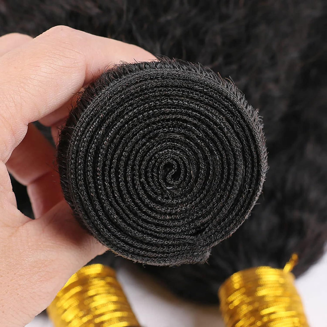 Huarisi Kinky Curly Brasilianisches Haarverlängerungen Tressen, Echthaar Lockig 1 Bundle, Curly Hair