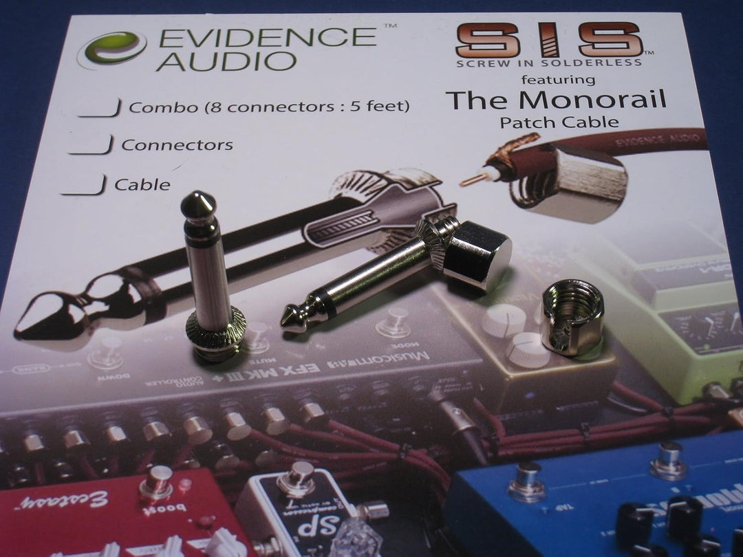 Evidence Audio geistnote 's The Monorail, schwarzes Kabel, SIS (lötfrei) Pedalboard Kit – 20 SIS Ste