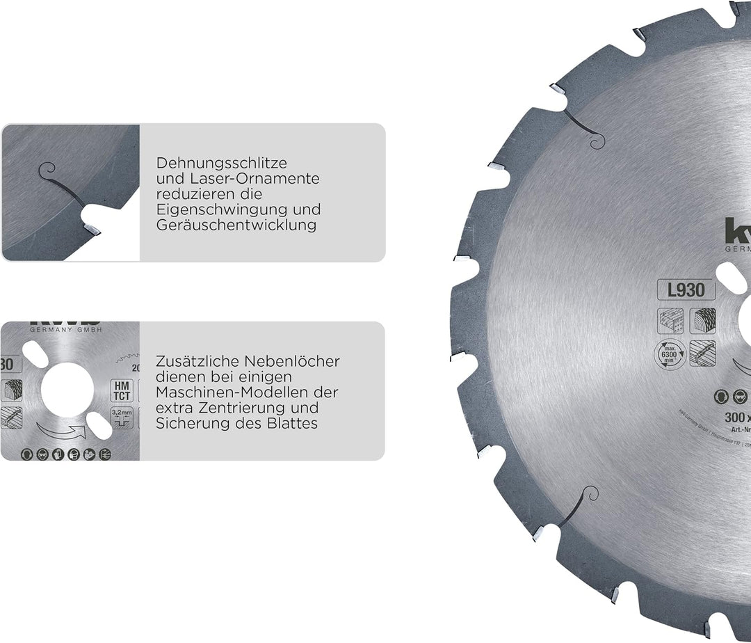 kwb Kreissägeblatt 350 x 30 mm, Made in Germany, nagelfester Spezial-Trapezzahn, mittlere Schnittgüt