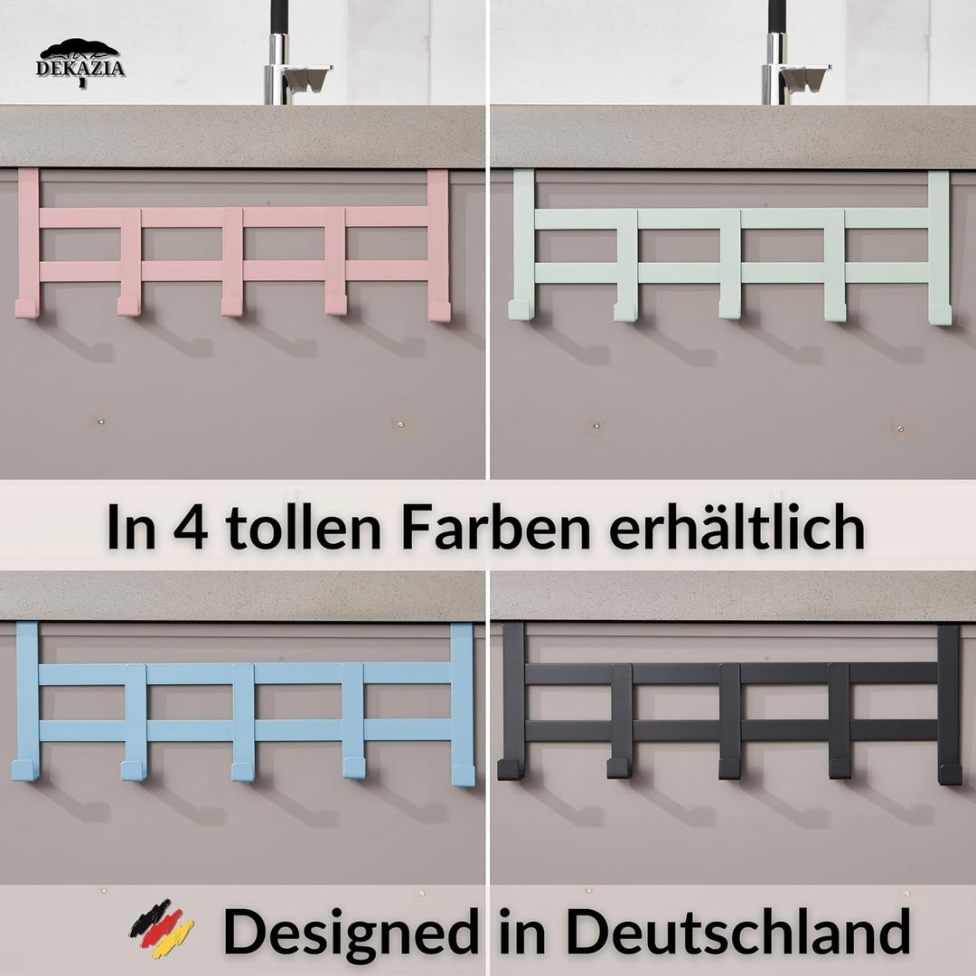 DEKAZIA® Türgarderobe Rosa zum Einhängen - Bunte Türhakenleiste für Kinderzimmer, Garderobenhaken &amp;