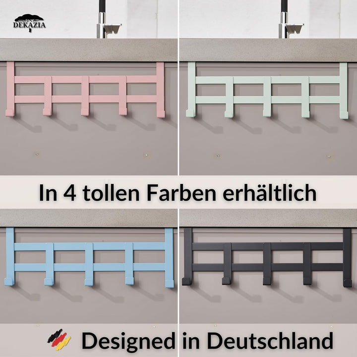 DEKAZIA® Türgarderobe Rosa zum Einhängen - Bunte Türhakenleiste für Kinderzimmer, Garderobenhaken &amp;