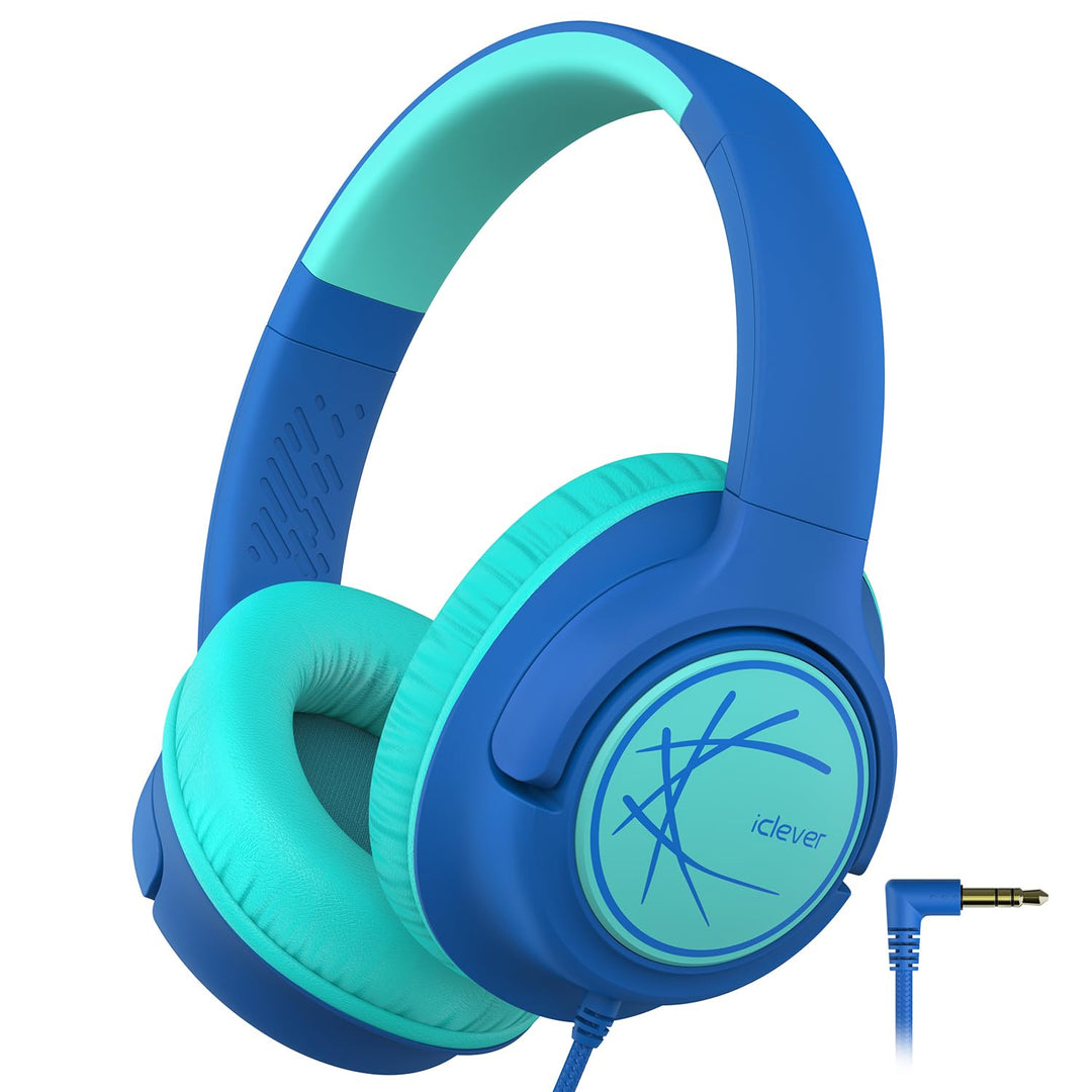 iClever Kopfhörer Kinder, Kinder Kopfhörer mit Kabel 85dBA Sichere Lautstärke, Stereo Sound, Over Ea