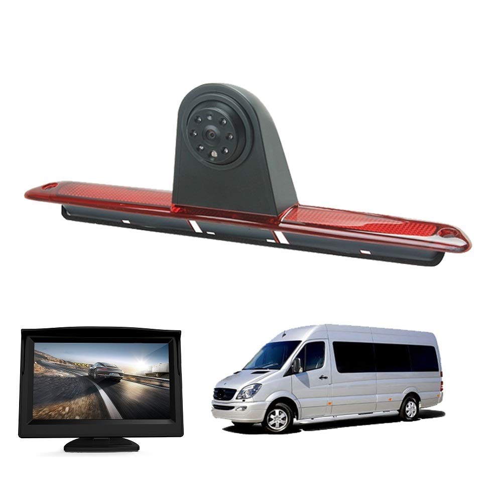 CoolinDT Dritte Dachmontage-Bremsleuchte, Bremsleuchte, Rückfahrkamera mit 4,3-Zoll-Monitor zur Arma