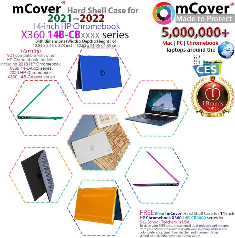 mCover Schutzhülle nur kompatibel mit HP Chromebook X360 14b-CB0000 Series Laptop-Computern (nicht f