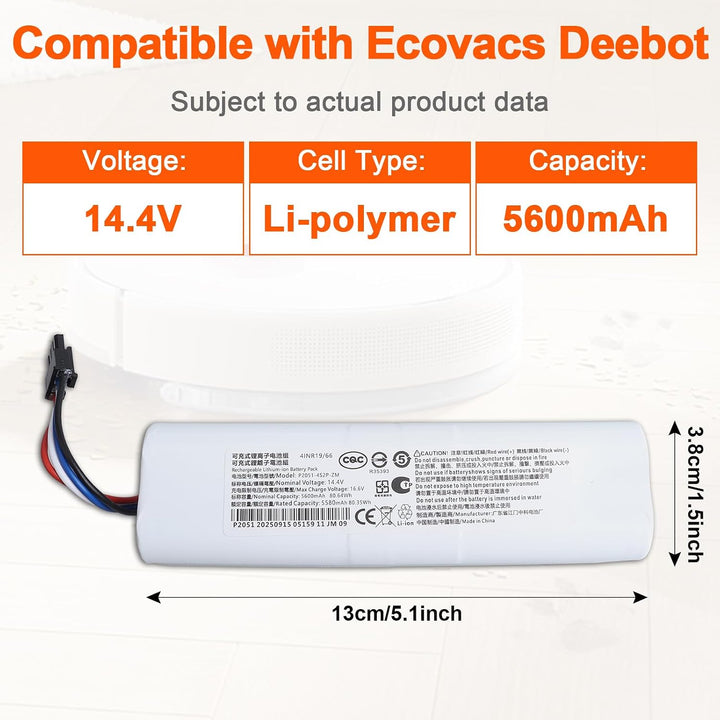 JIMACRO 14,4 V 5600 mAh Akku Kompatibel mit Dreame D9 D10s Pro F9 L10s, Akku Kompatibel mit Xiaomi M