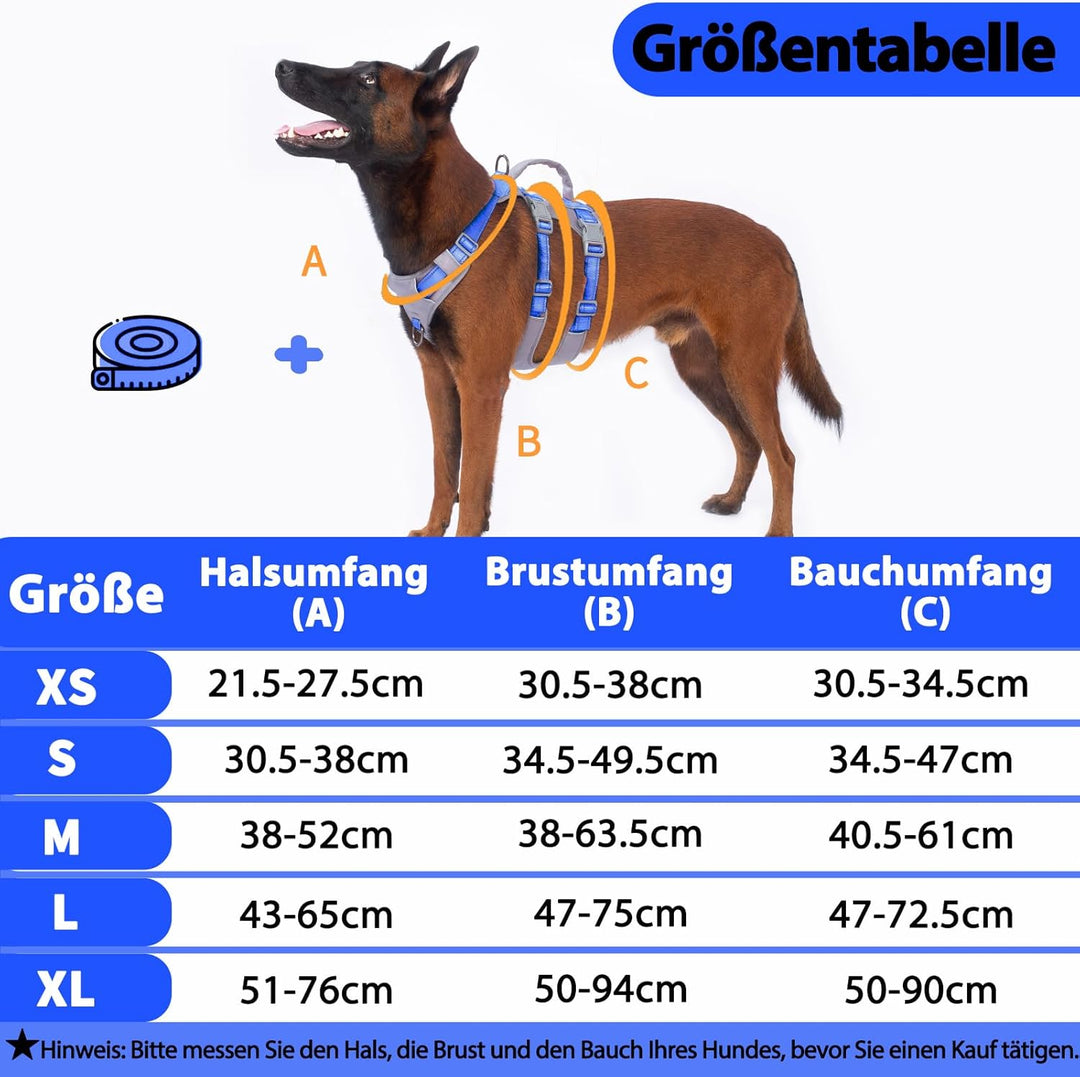 Huntboo Sicherheitsgeschirr Hund Ausbruchsicher, Panikgeschirr für Hunde, Reflektierendes Geschirr H