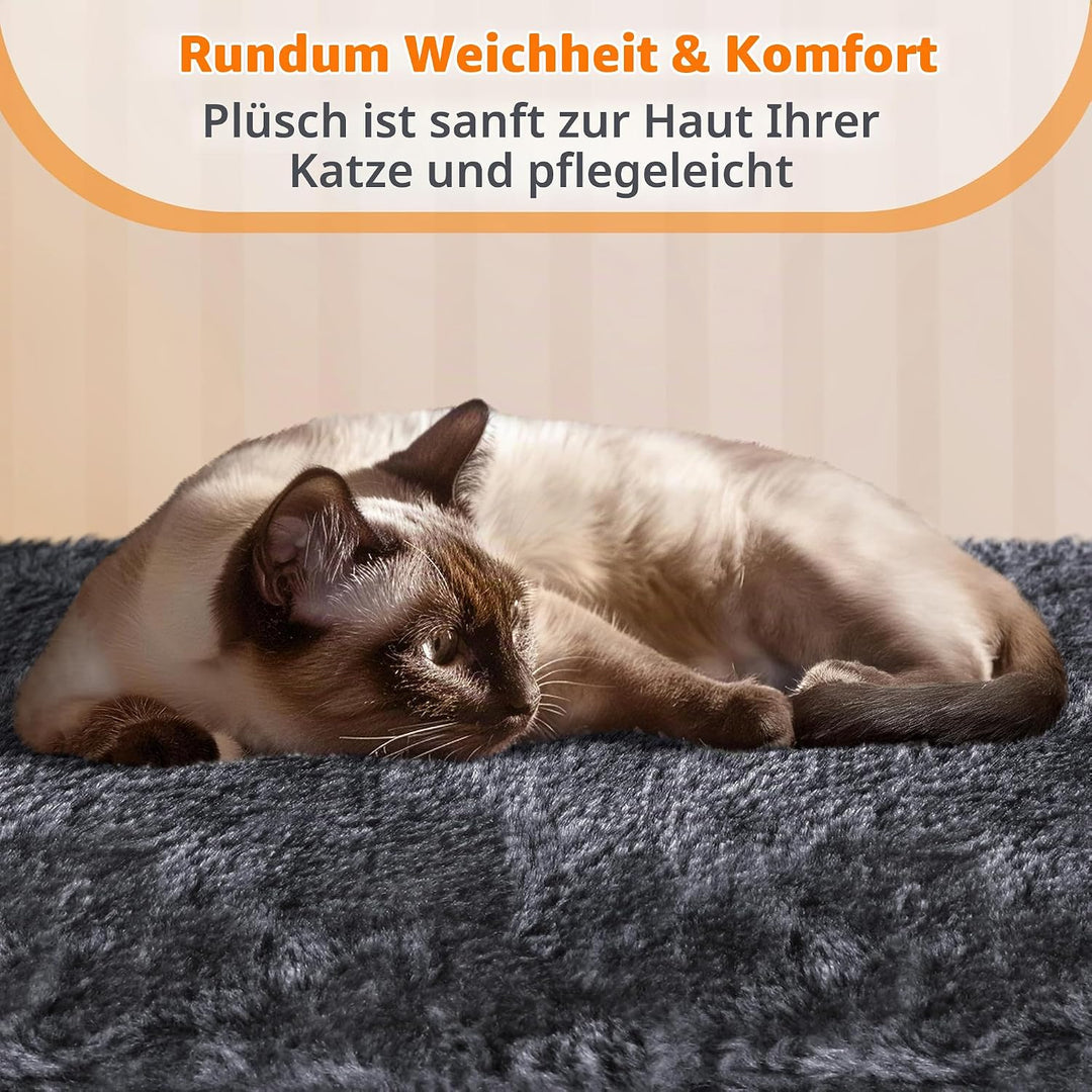 Yaheetech Kratzbaum, Stabiler Katzenbaum 106 cm H Katzenkratzbaum, mit 2 Häuschen und Spielball, Spi