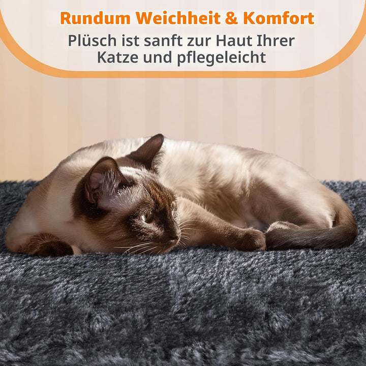 Yaheetech Kratzbaum, Stabiler Katzenbaum 106 cm H Katzenkratzbaum, mit 2 Häuschen und Spielball, Spi
