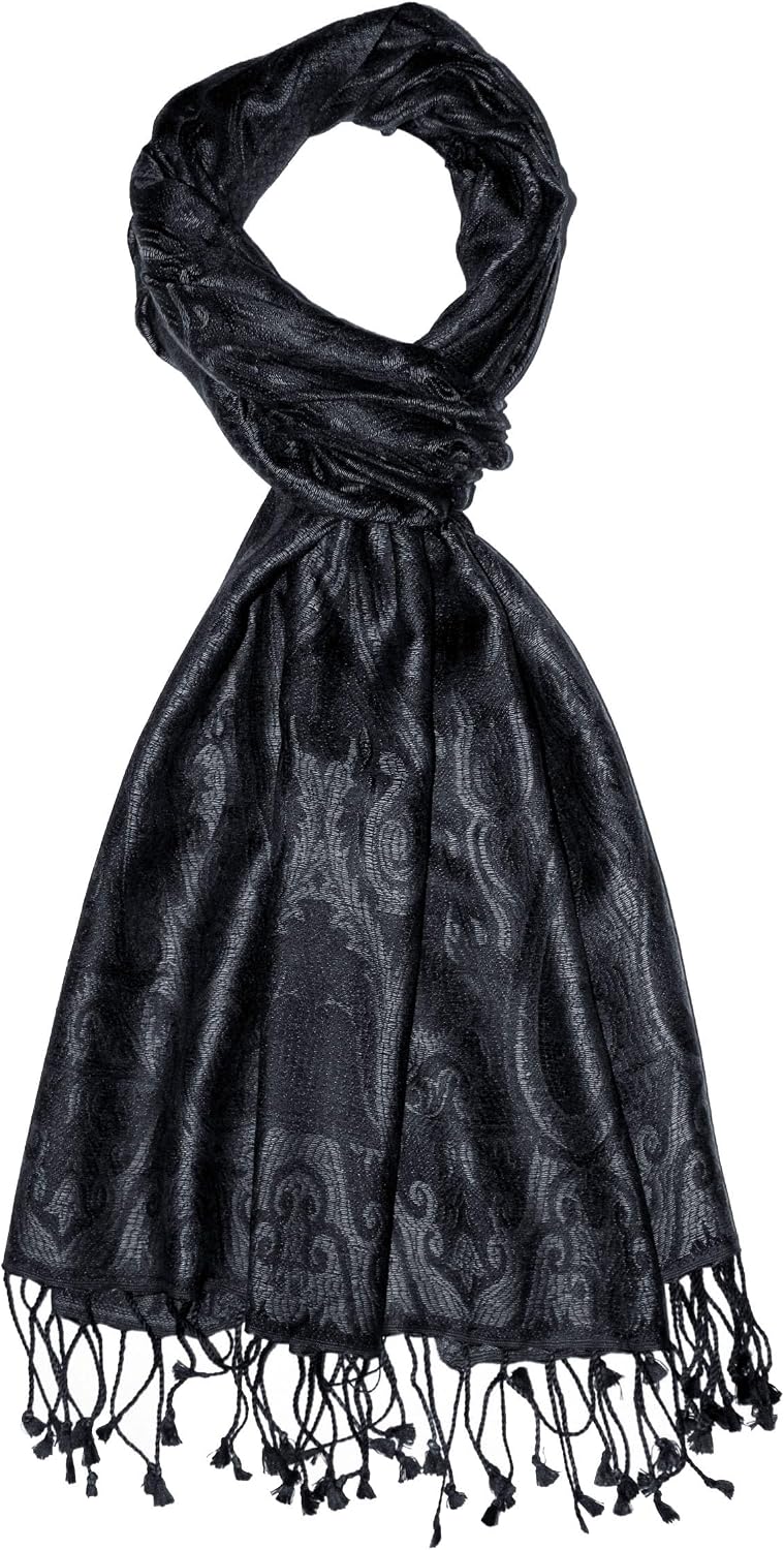 Lorenzo Cana Pashmina Damen - Schal Schaltuch jacquard gewebt 100% Seide Paisley Muster Seidenschal