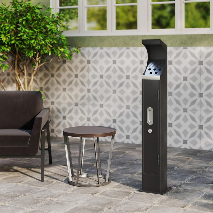 Gewerbe Stahl Papierkorb Outdoor, wasserdicht stehender Mülleimer mit abnehmbarem Inneneimer, grosse