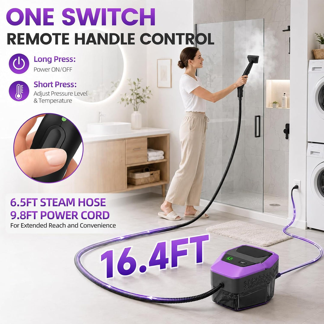 2500W Dampfreiniger Handgerät 15-Sekunden-Aufheizung 145℃ Tragbarer Dampfreiniger für Zuhause mit 18