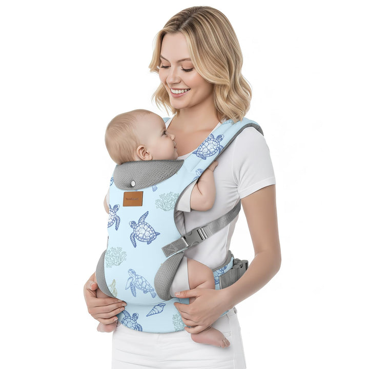 Babytrage Neugeborene ab Geburt,Ergonomische Gemütlich und Leichtgewichtig Baby Tragetuch mit Nacken