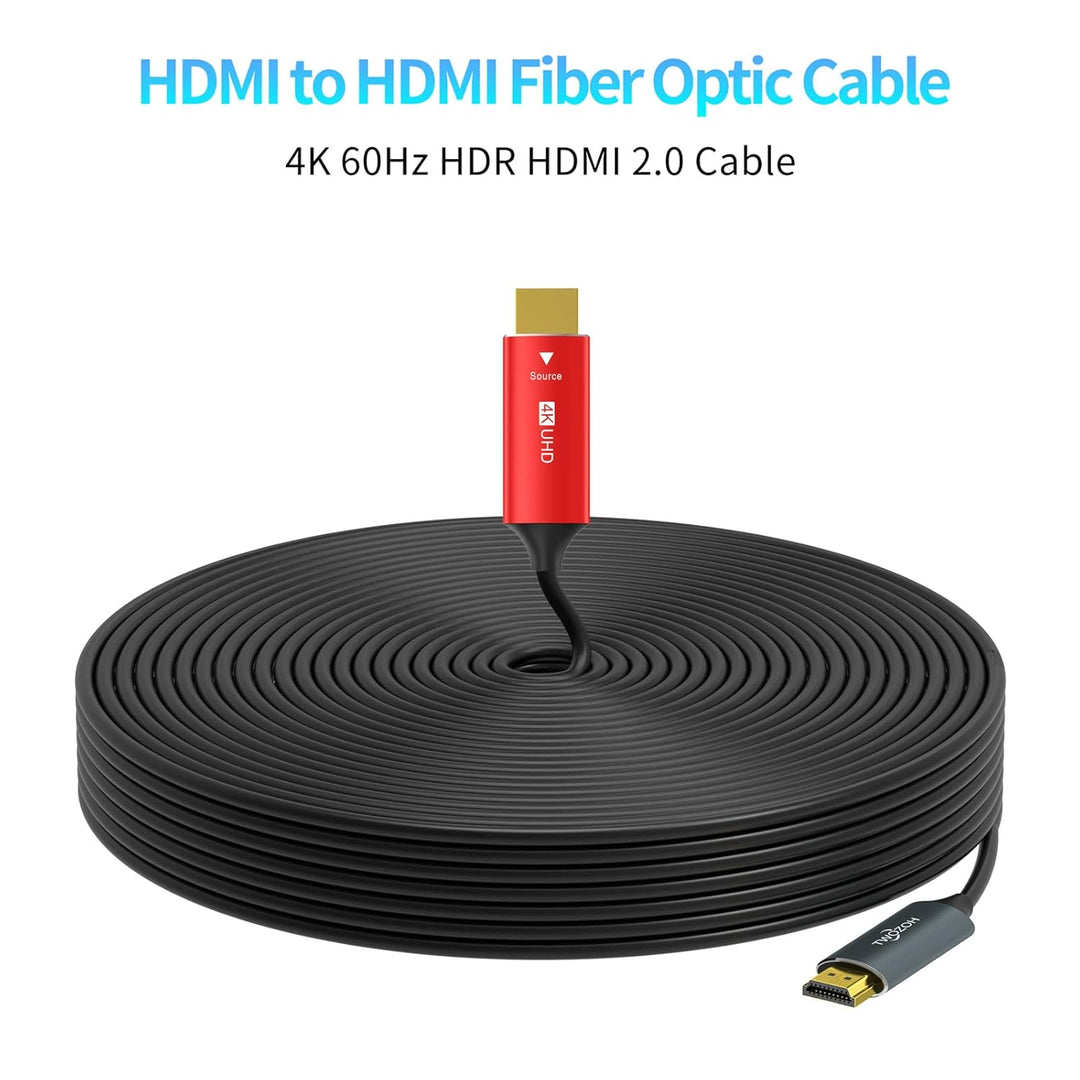 Twozoh HDMI Glasfaser Kabel 20M, HDMI Optisches Kabel 2.0 4K/60Hz 18Gbps High Speed UHD Fiber Optic