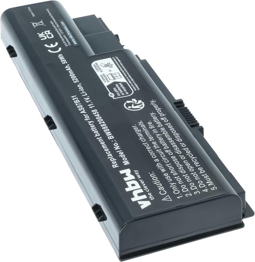 vhbw Akku kompatibel mit Acer Aspire 7730Z, 7735, 7735G, 7735Z, 7735ZG, 7736G, 7736Z Notebook (5200m