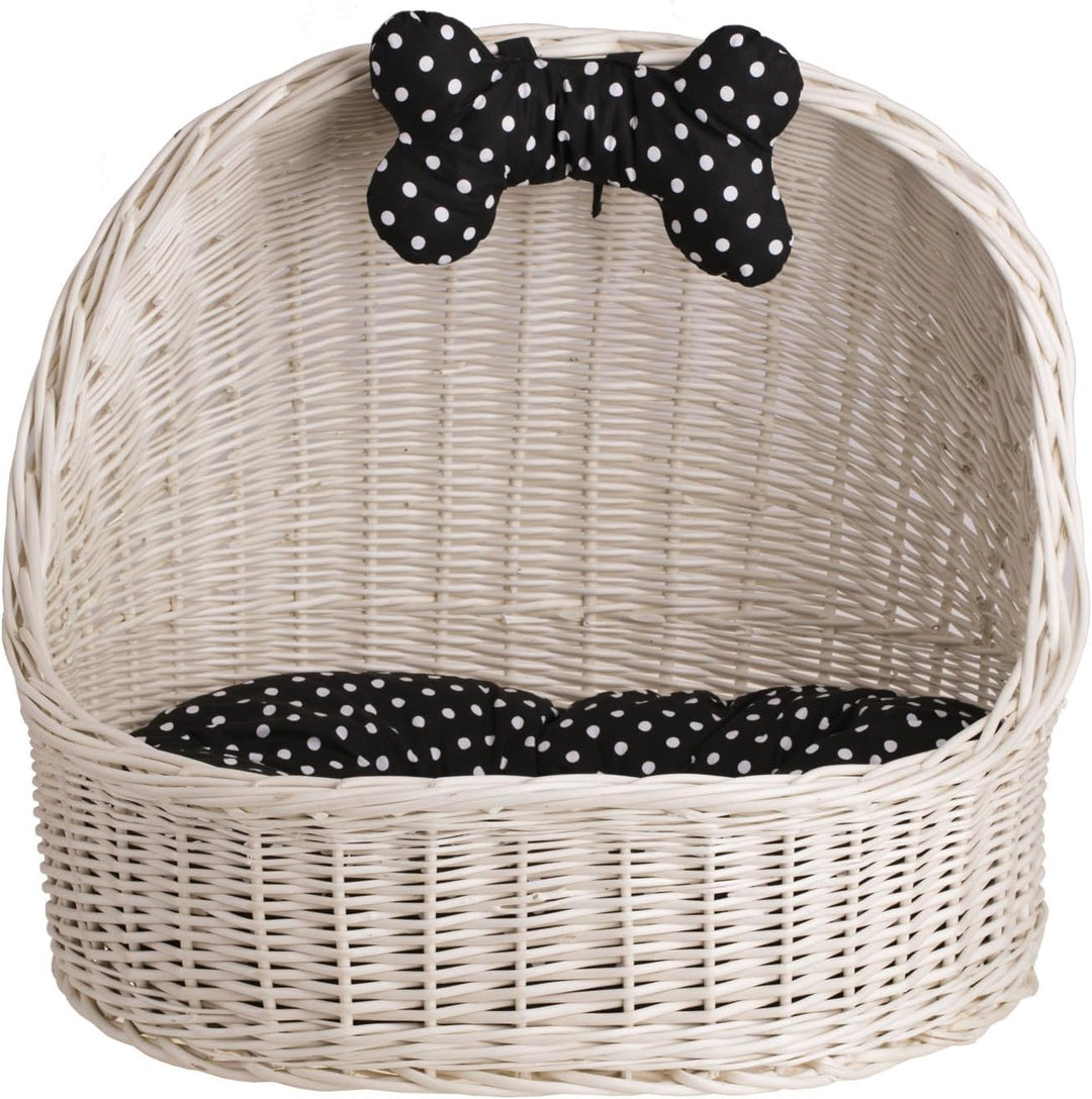 Cremefarbene Tierhütte aus Weide Cremefarben_beige, Cremefarben_beige