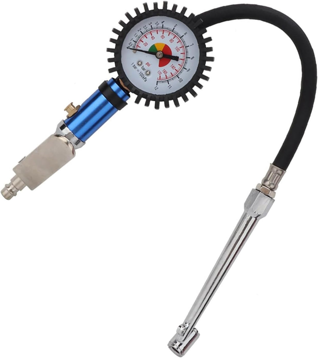 Selbstklemmender 12 bar Reifenfüller mit Luftdruckmesser und Schnellluftanschluss, 55 mm Durchmesser