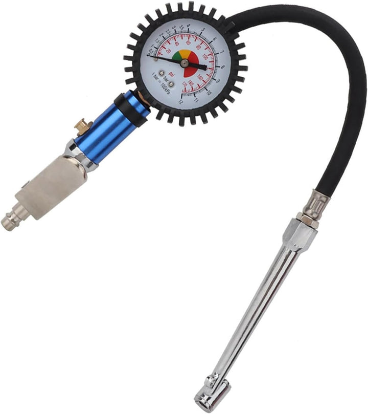 Selbstklemmender 12 bar Reifenfüller mit Luftdruckmesser und Schnellluftanschluss, 55 mm Durchmesser