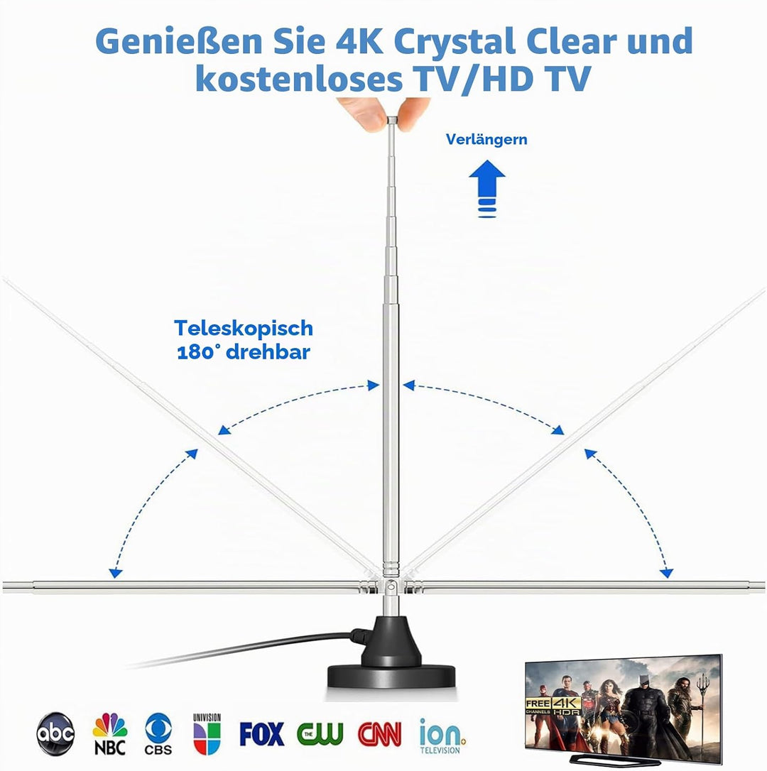 Dab Antenne, Fm Dipolantenne, Radio Antenne Mit 3m Verlängerungskabel, Digitale Teleskopantenne Für