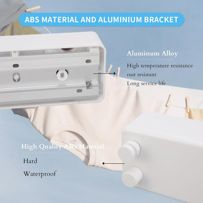 Gugxiom Ausziehbare Wäscheleine für den Innen- und Aussenbereich, Verstellbare Wäscheleine für den I
