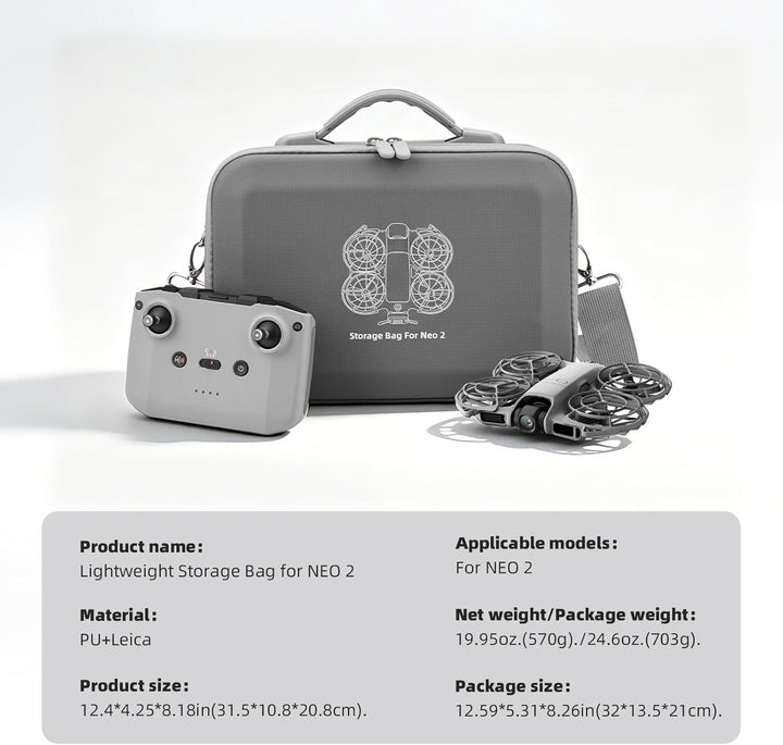 BRDRC Tasche für DJI Neo 2, Portable Schutzhülle Case Koffer mit Schultergurt für DJI Neo 2 Fly More