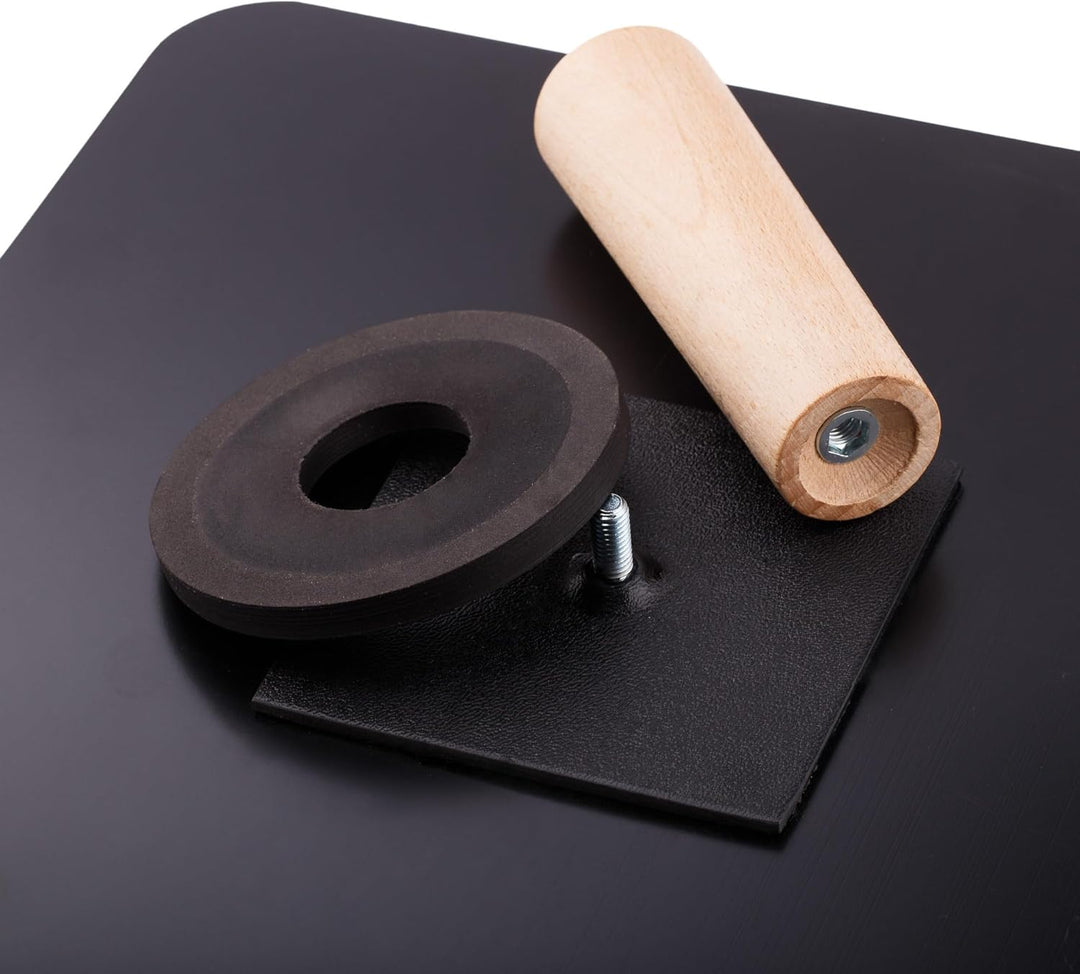 MIVOS PVC Glättekelle - 330 x 330 mm - Traufel mit Griff aus Holz - Putzkelle mit abgerundete Ecken